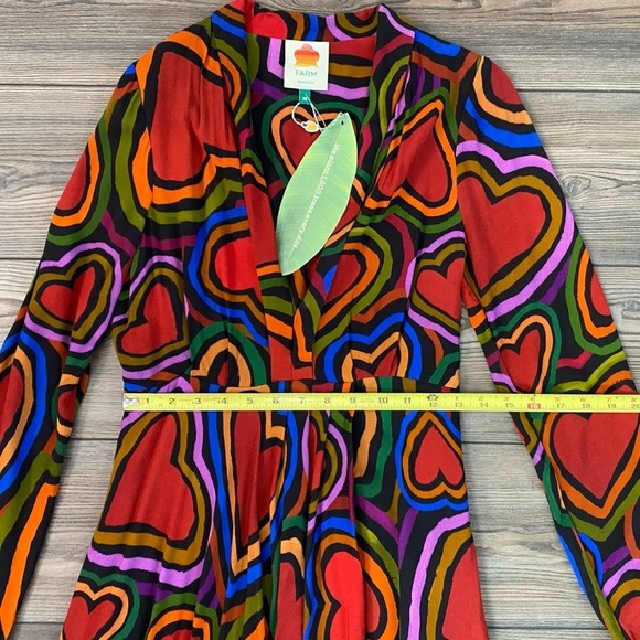 Farm Rio Rainbow Wild Hearts dress NEW - Picture 10 of 15